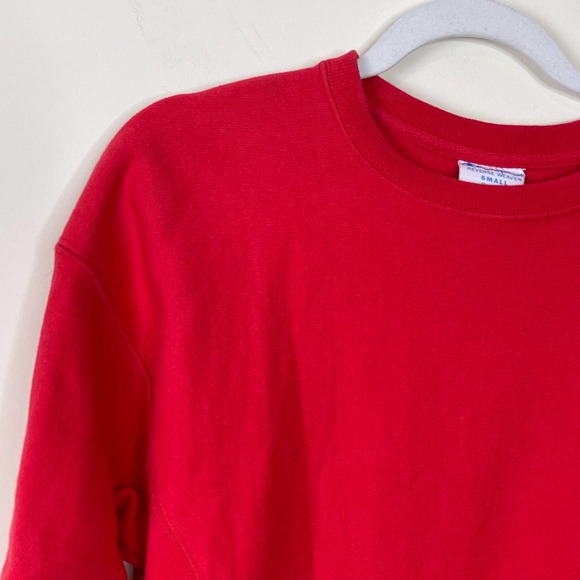 Champion Red Crewneck Reverse Weave Sweatshirt Pullover Size Small - Picture 4 of 8
